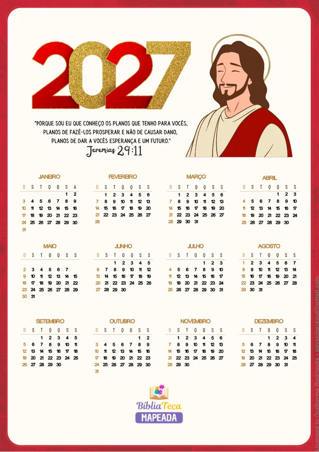 Calendário 2027 do Devocional Advento