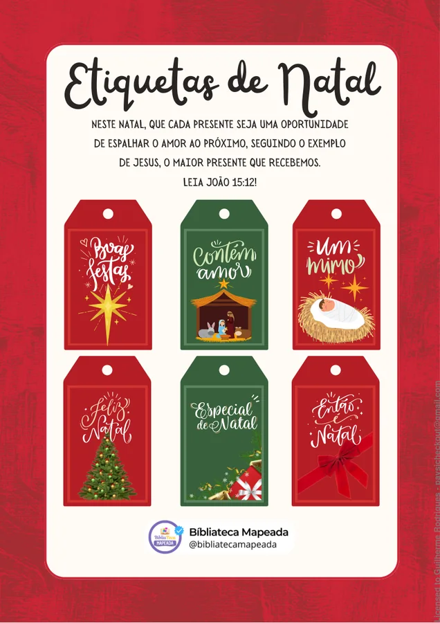 Etiquetas para presente de Natal